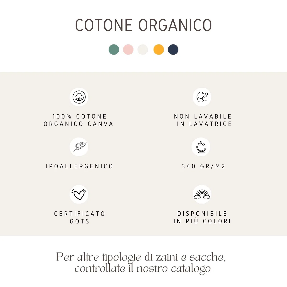 MAYRA Zaino, Sacca Personalizzabile per Bambino e Bambina in 100% Cotone Organico | Zainetto, Sacchetto per Asilo Nido Scuola Materna | Personalizzato con Ricamo Nome e Disegno