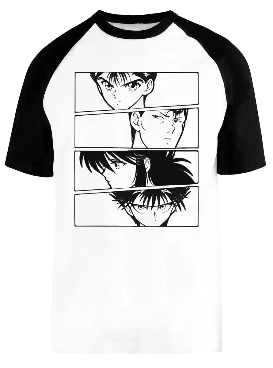 Yu Yu Hakusho Bianca Unisex Maglietta da Baseball Maniche Corte White Baseball T-Shirt