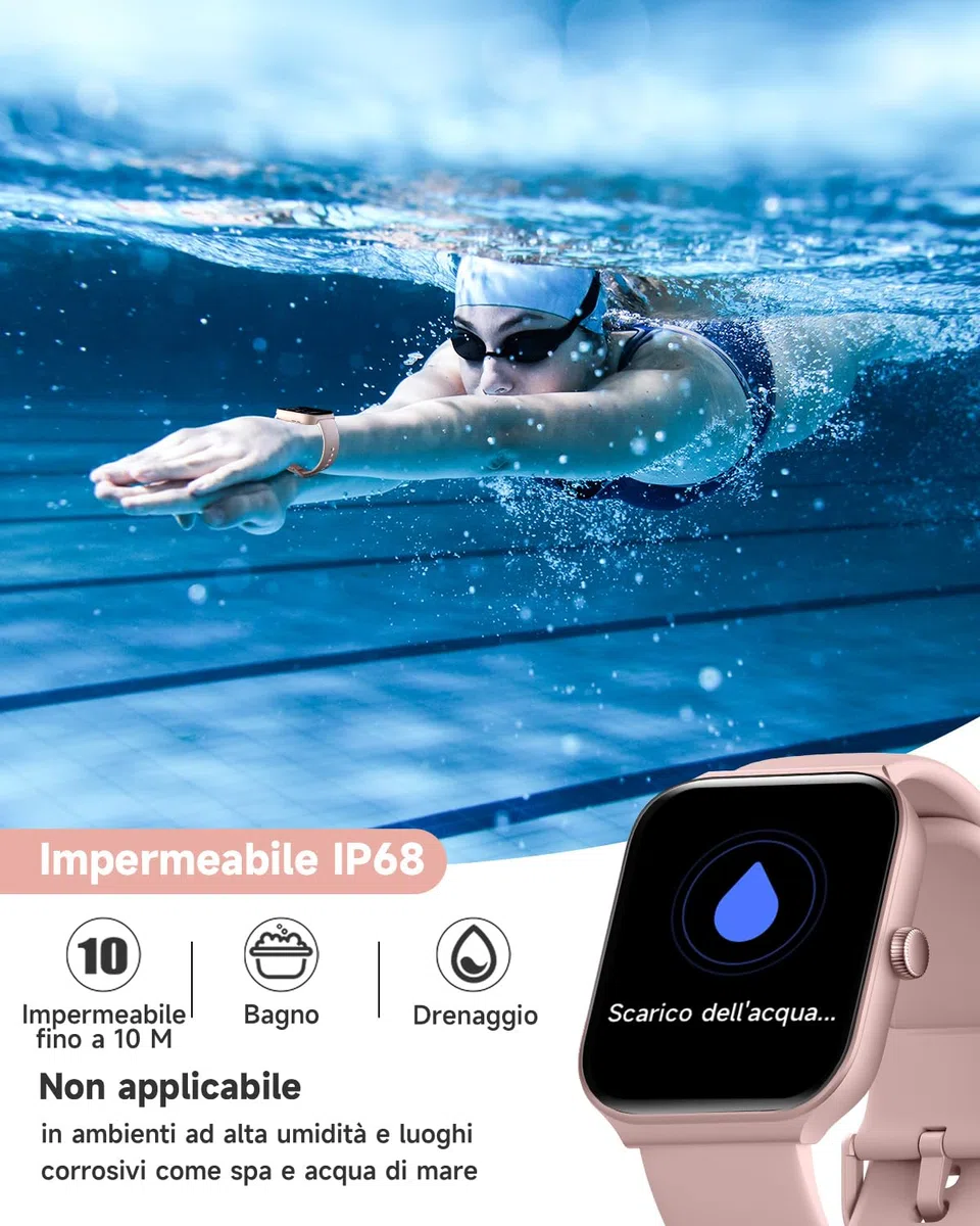 TOOBUR Smartwatch Donna Alexa Integrata, 1.95" Orologio Smartwatch Chiamate Cardiofrequenzimetro Contapassi SonnoImpermeabil IP68, 100 Sportivo, Notifiche Messaggi, Compatibile Android IOS