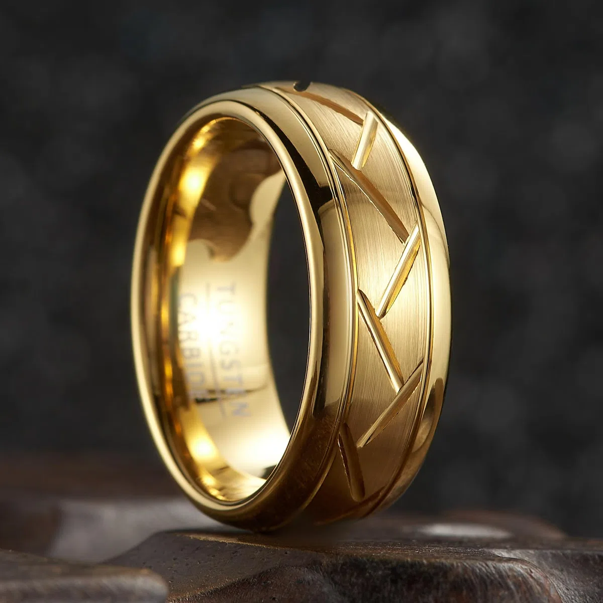 1 anello alla moda in tungsteno Y2K per uomini e donne, con una larghezza di 8 mm, adatto per l'uso quotidiano su fedi nuziali per coppie, feste, vacanze, compleanni e anniversari