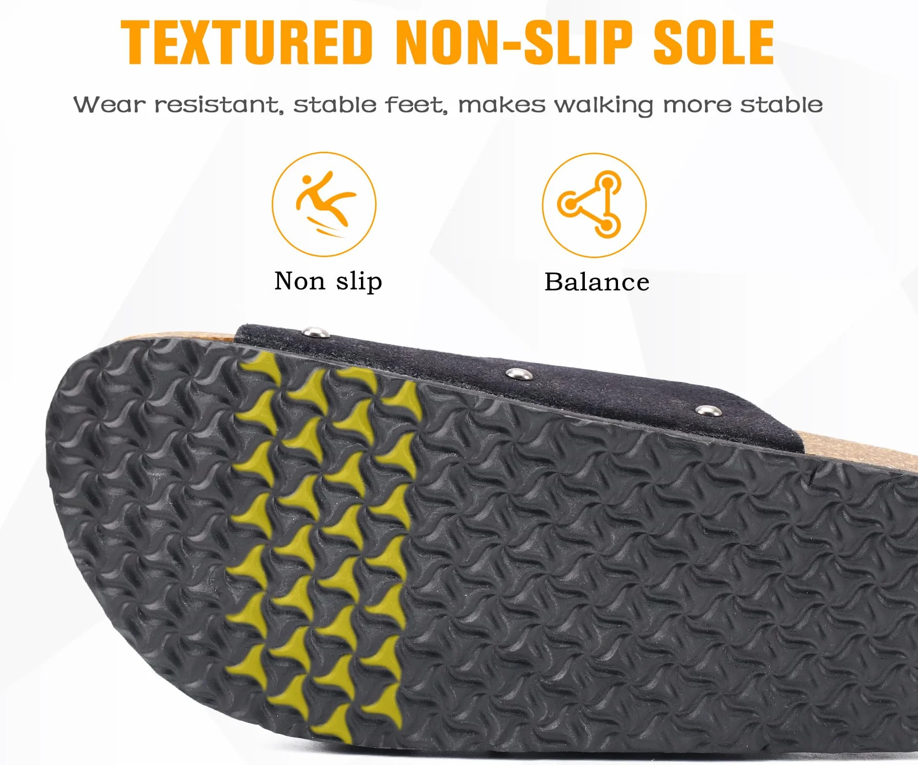 ONCAI Ciabatte Donna Estive Sandali Sughero Plantare Dobbia Fibbia Moda Sandali Antiscivolo Gomma Suole Pantofole