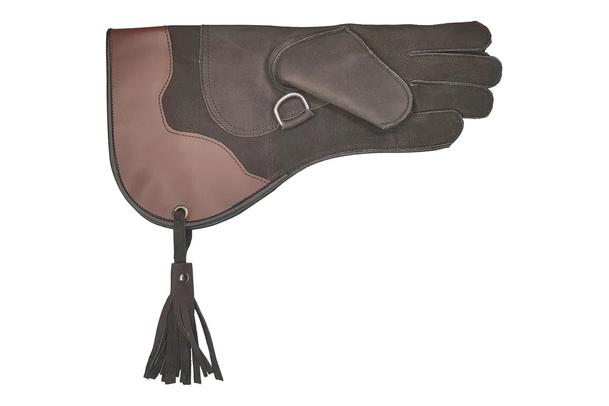 VlaMiTex J54 Guanti da Falconiere per Falchi e Falconi in Pelle Marrone
