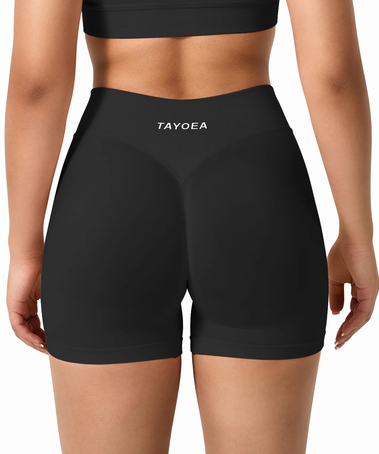 TAYOEA Pantaloncini da Ciclismo Sportivi da Donna Leggings Corti Scrunch Senza Cuciture da Palestra Opachi per Fitness Yoga Jogging