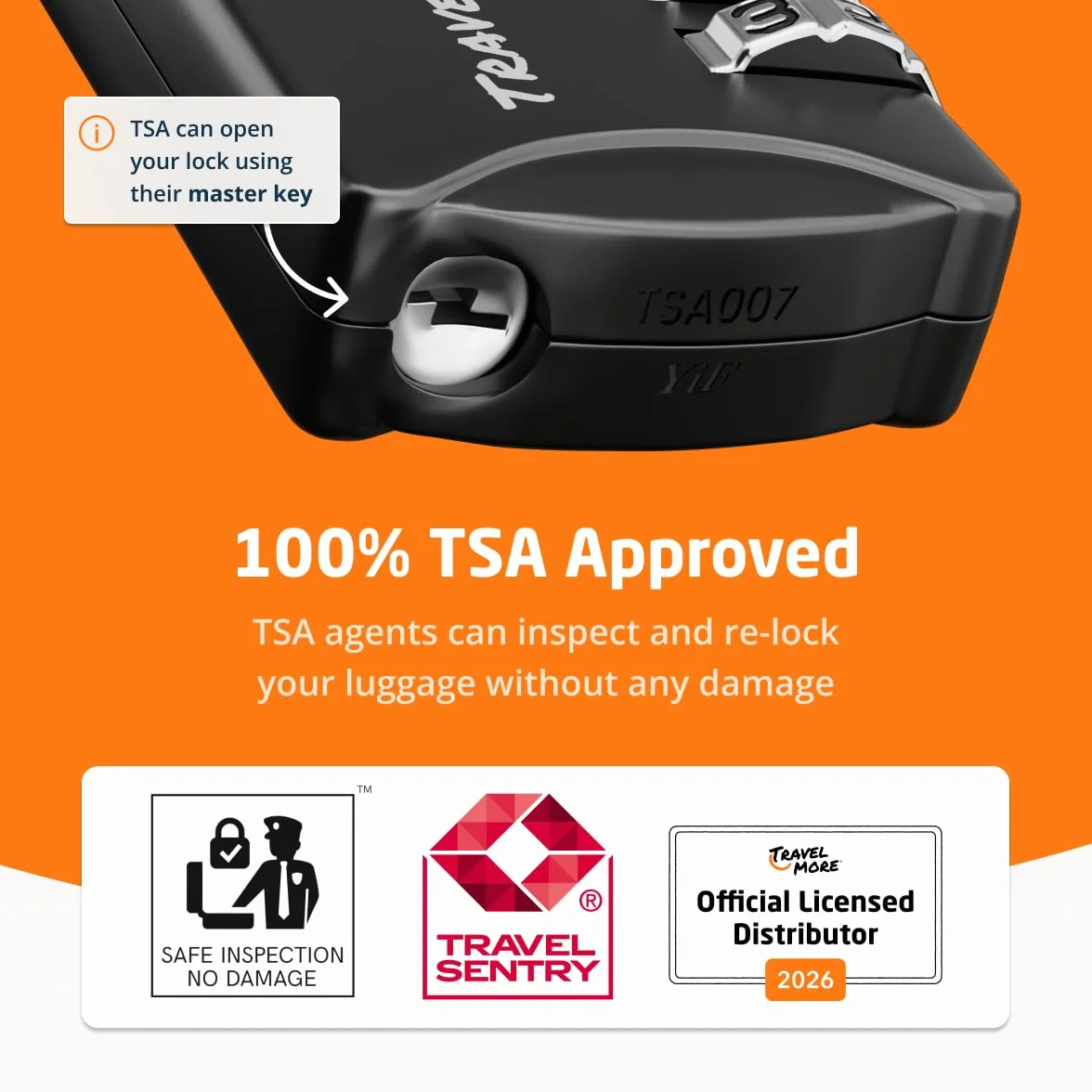 Lucchetto Valigia TSA Approvato | Lucchetti da Viaggio con Combinazione a 4 Cifre | Ideale per Valigia, Zaino, Borsa da Viaggio, Armadietto, ecc. | Confezione da 5 (Nero)