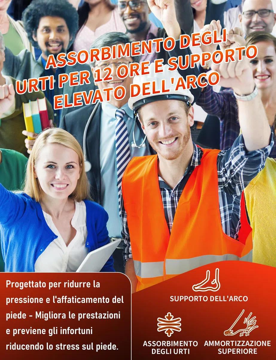 Trustfeet Solette da lavoro per stare in piedi tutto il giorno, resistenti solette ortopediche da lavoro per alleviare l'affaticamento del piede, fascite plantare, supporto per arco plantare da-M