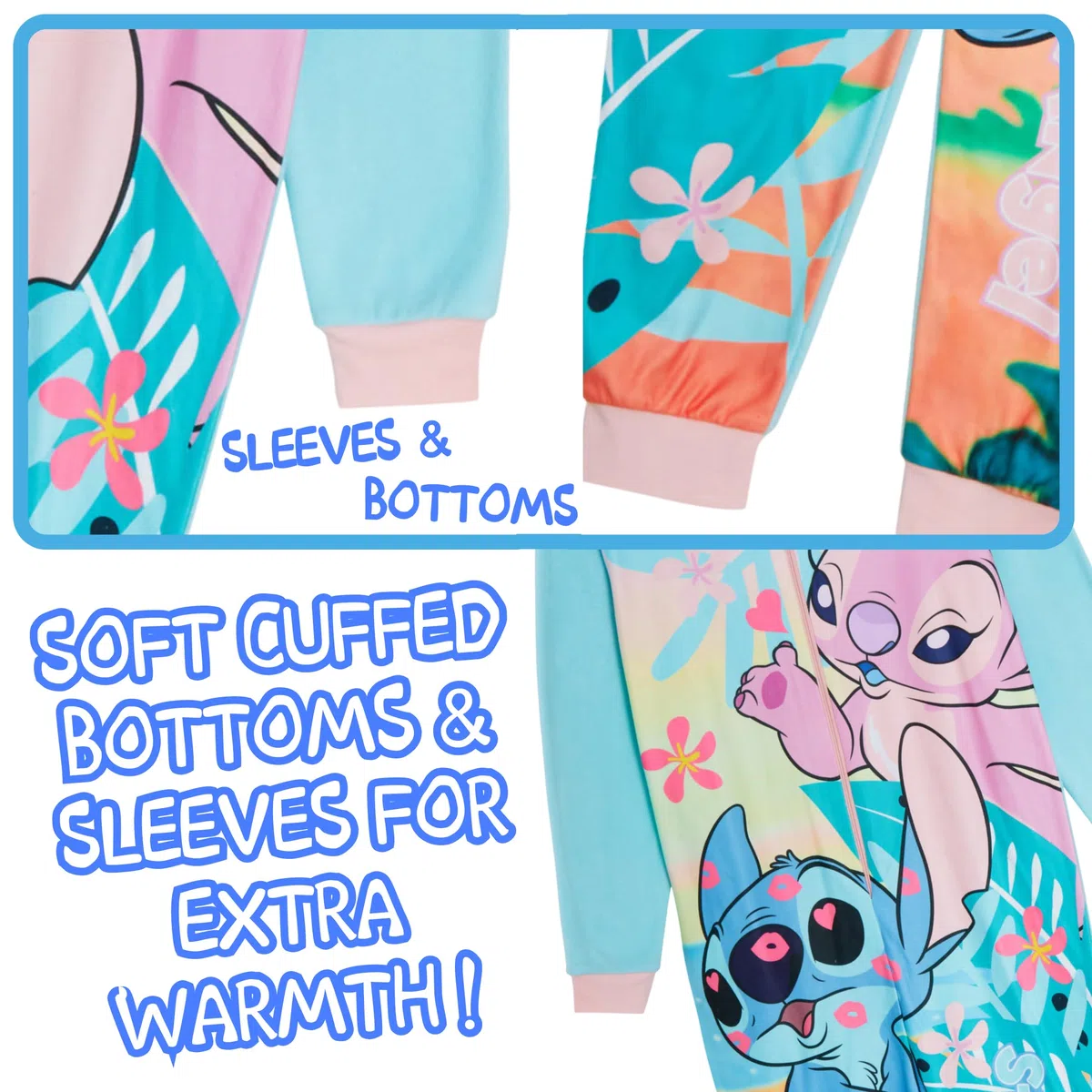 Disney Stitch and Angel Tutina per bambini All in One Pigiama per ragazze in pile Pjs Nightwear