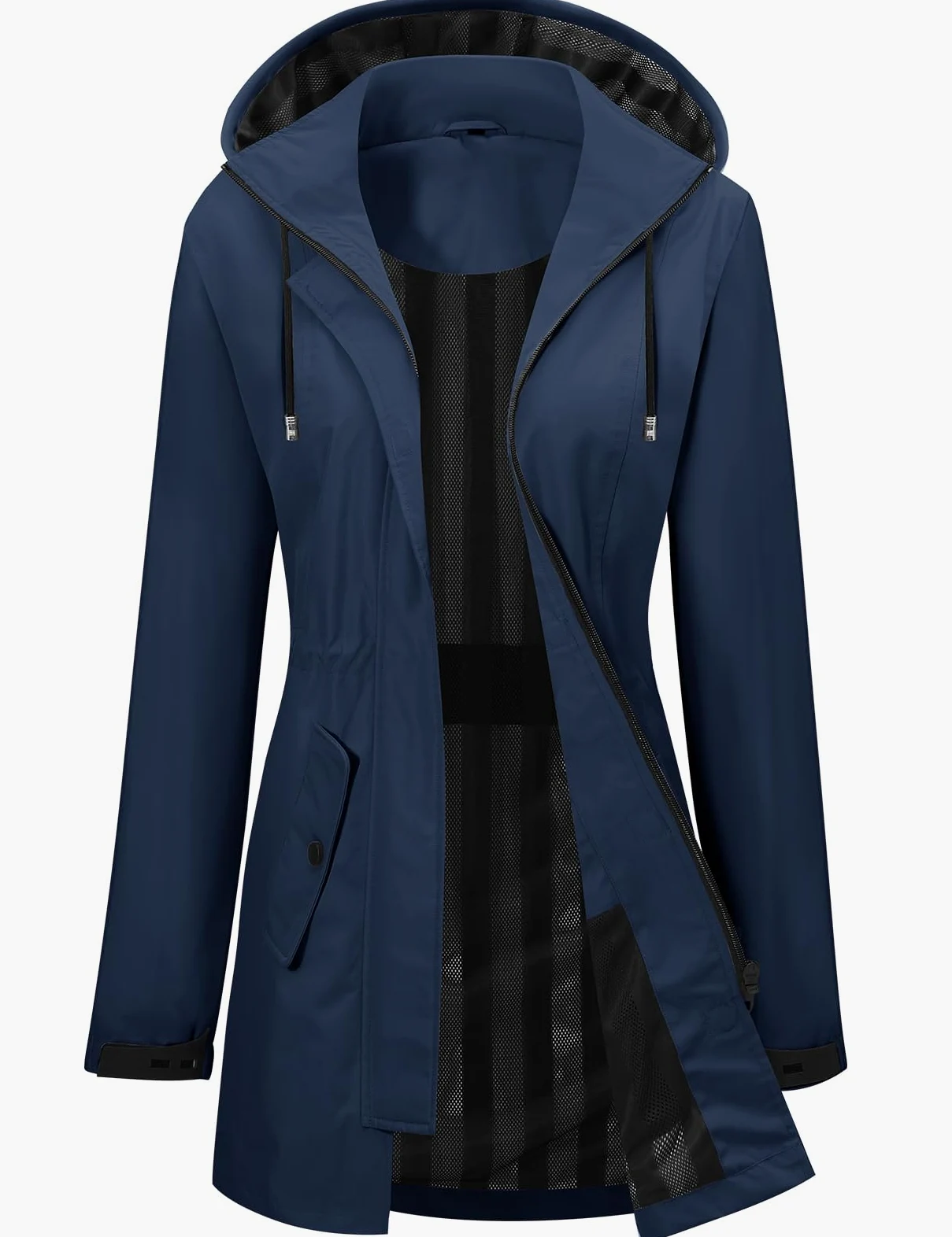 Tuopuda Giacca da Pioggia da Donna Lungo Cappuccio Impermeabile Antipioggia Donna Giacca a Vento Cappuccio Mantella Leggera Poncho Impermeabile per Campeggio all'aperto Escursionismo