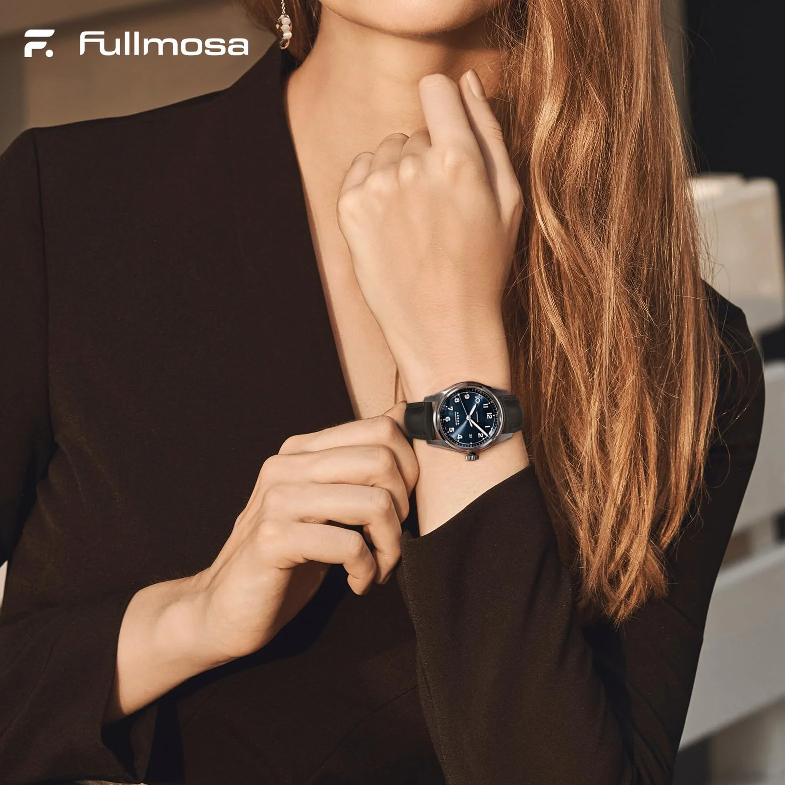 Fullmosa Cinturino in Vera Pelle 22mm e Sgancio Rapido, Cinturini Orologio per Uomo e Donna, 2 Pezzi Pelle Cinturino di Ricambio Compatibile con Smartwatch, Caffè&Nero con Fibbia Nero