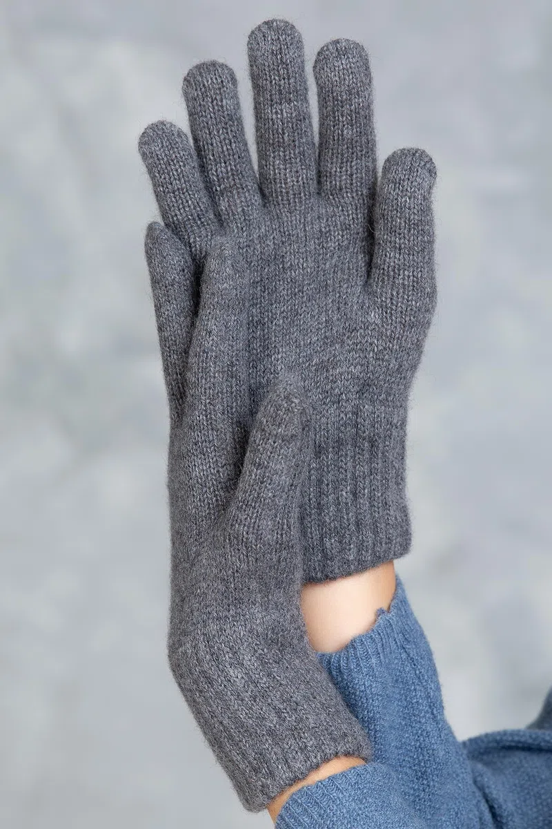 Guanti da dita a maglia in lana per bambini I caldi guanti invernali a doppio strato per ragazzi e ragazze 1-8 anni I comodi guanti morbidi di colore beige, rosa, grigio
