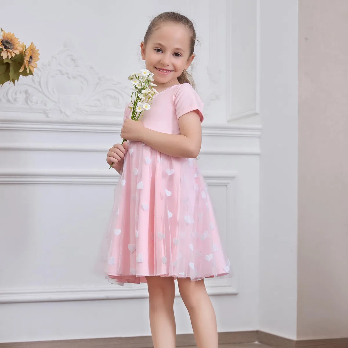 Vestito Bambina Principessa Abiti e Ragazze Cotone Ragazze Vestito Estivo Manica Elegante Abito da Sposa per Feste età 2-13 Anni
