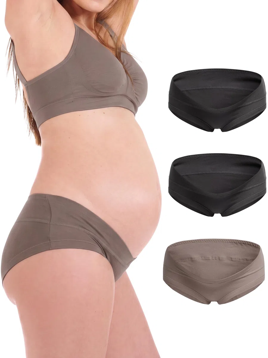 Herzmutter Mutande Premaman Cotone - Oeko Tex 100 - Set da 3 - Gravidanza - Mutandine Premaman - Slip maternità - 5730