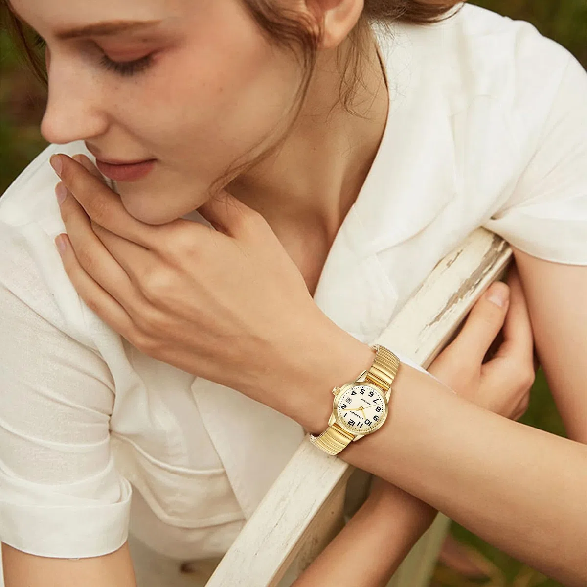 Timever Orologio da Donna Elegante al Quarzo Analogico - Cinturino in Acciaio Inossidabile - Quadrante con Numeri Grandi Luminosi e Data-Regalo Perfetto per Moglie e Fidanzata