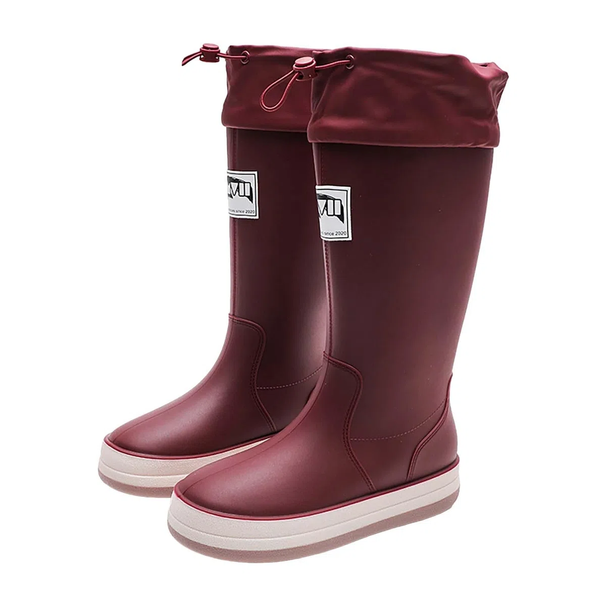 FNKDOR Stivali di gomma unisex da uomo e donna, impermeabili, antiscivolo, a mezza altezza, con cordoncino in nylon