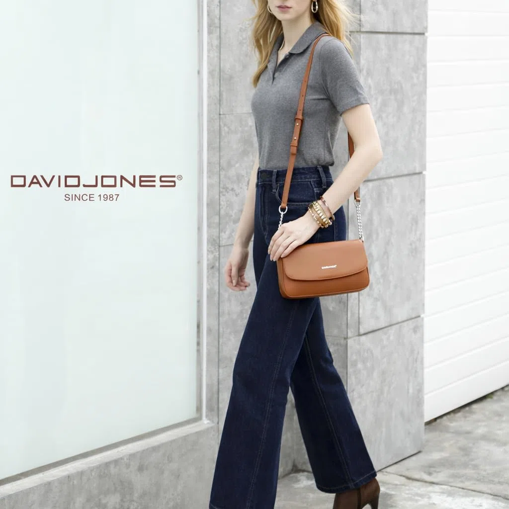 David Jones - Piccola Borsa a Tracolla Donna - Borsetta Spalla Catena PU Pelle - Pochette Clutch Crossbody Bag - Sacchetto Borsello Sera Telefono - Portafoglio Borsa a Mano - Nero