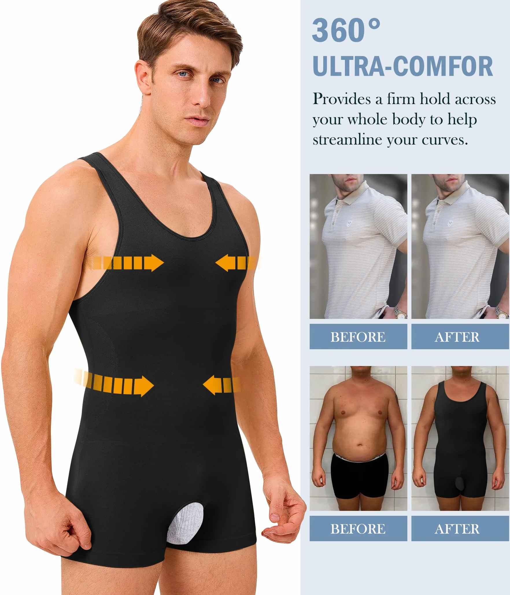 KUMAYES Compressione Uomo Shapewear Canottiere Contenitiva Snellente Intimo Modellante Dimagrante Senza Cuciture Fascia Pancia Sportivo Fitness Magliett