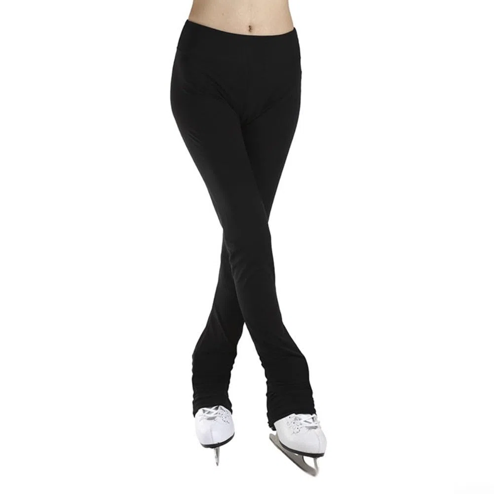 Pantaloni da pattinaggio artistico in morbido nylon per adulti, foderati in pile delicato sulla pelle, con finitura idrorepellente per allenamento flessibile e pratica quotidiana sul ghiaccio