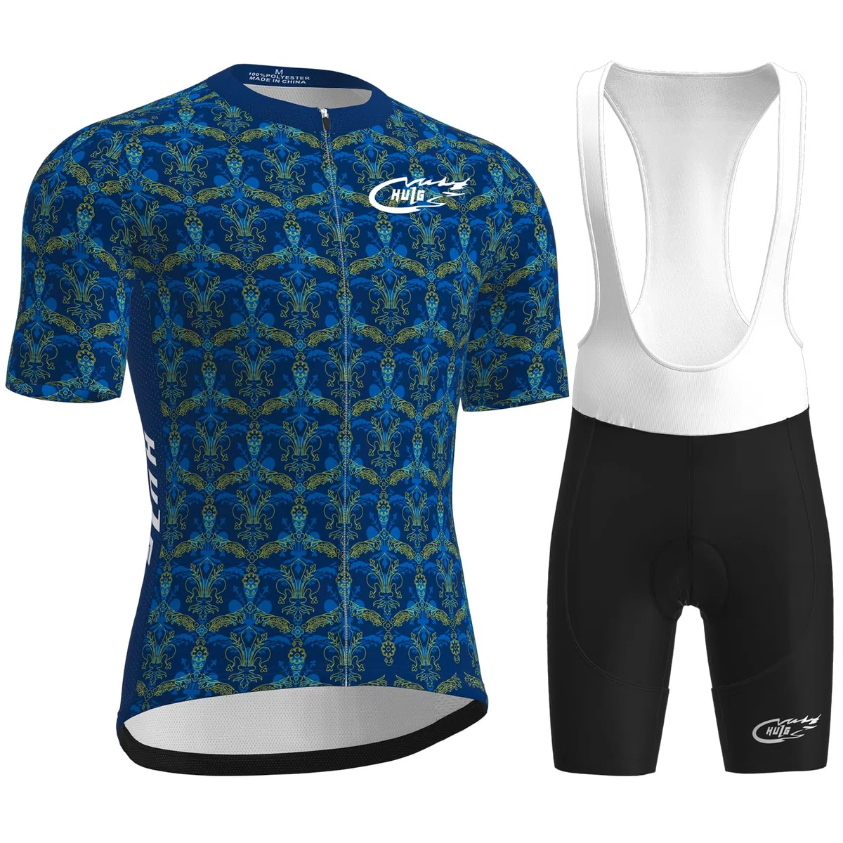 HULG Tuta Ciclismo Uomo,completo Uomo Manica Corta,completi Ciclismo Squadre,Tuta Da Triathlon Imbottita 9D, Traspirante E Ad Asciugatura Rapida, Ideale Per Allenamenti Di Ciclismo