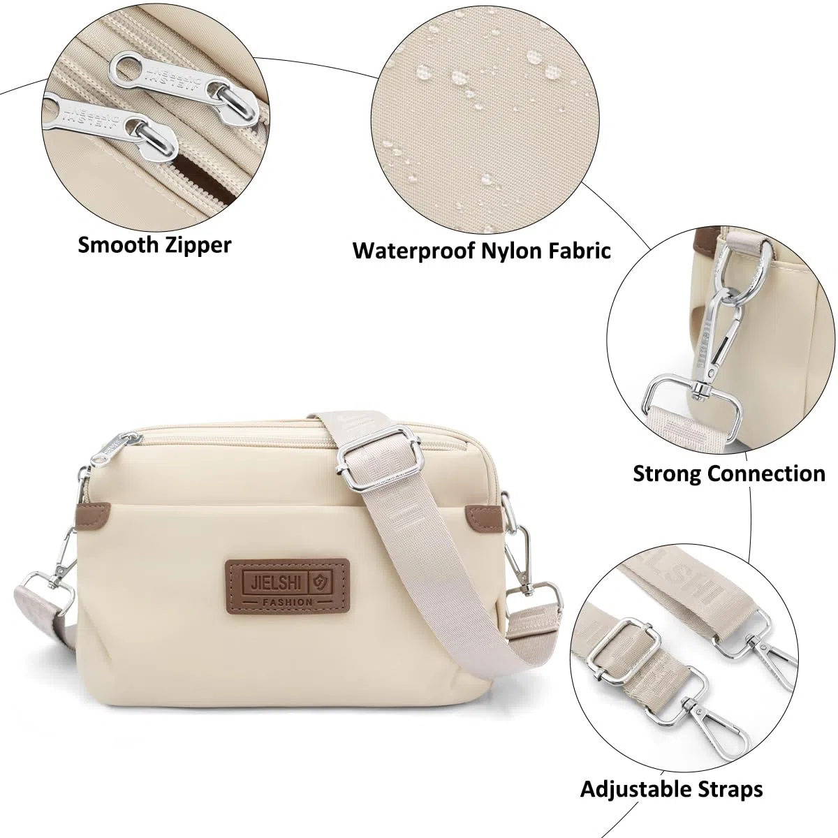 REETEE Borsa Tracolla Donna Nylon Impermeabile Crossbody Bag Donna Piccola Borsa a Tracolla Spalla Donna con Tracolla Regolabile Borsetta Moda Borse Spalla per Shopping Lavoro Viaggio