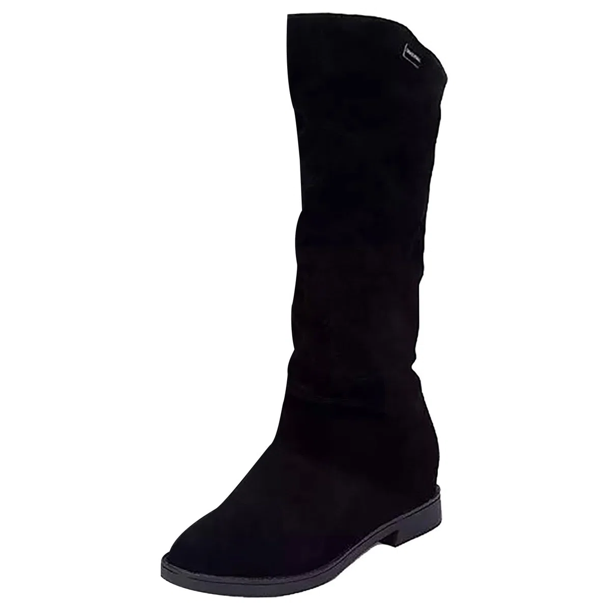 Stivali invernali da donna, piatti, eleganti, alti, in tinta unita, antiscivolo, a gambo lungo, in pelle scamosciata, classici e confortevoli, per il tempo libero, comodi