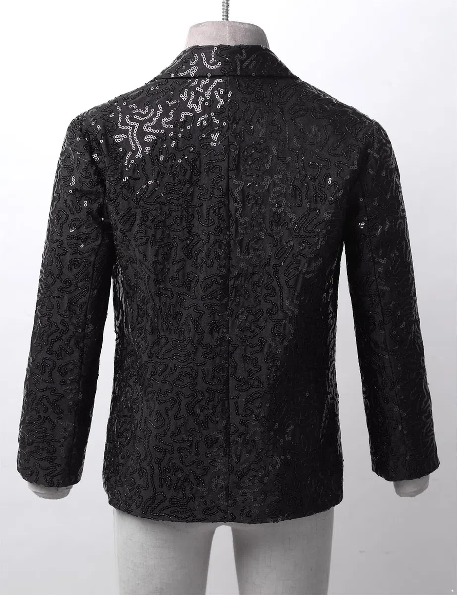 Freebily Blazer Bambini e Ragazzi Giacca con Paillettes Slim Fit Capotto Tuxedo Giacche Eleganti Vestiti da Cerimonia Nuziale Blazer Smoking Battesimo Matrimonio, 6-16 Anni