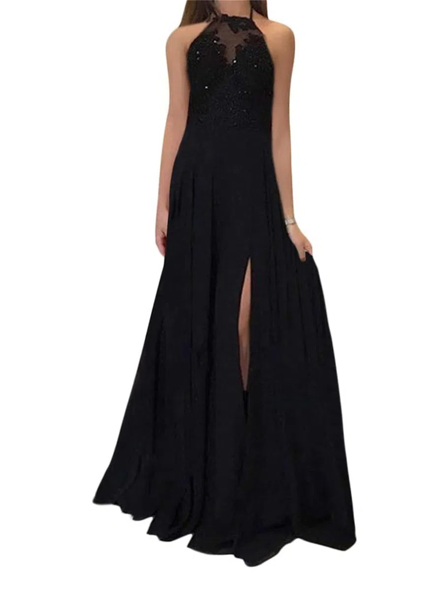 Abito da Sera per Donna Monocromatico Estate Scollo a V Senza Maniche Abito in Pizzo da Matrimonio con Spacchi Elegante da Damigella d'Onore con Spalline Schiena Scoperta Casual
