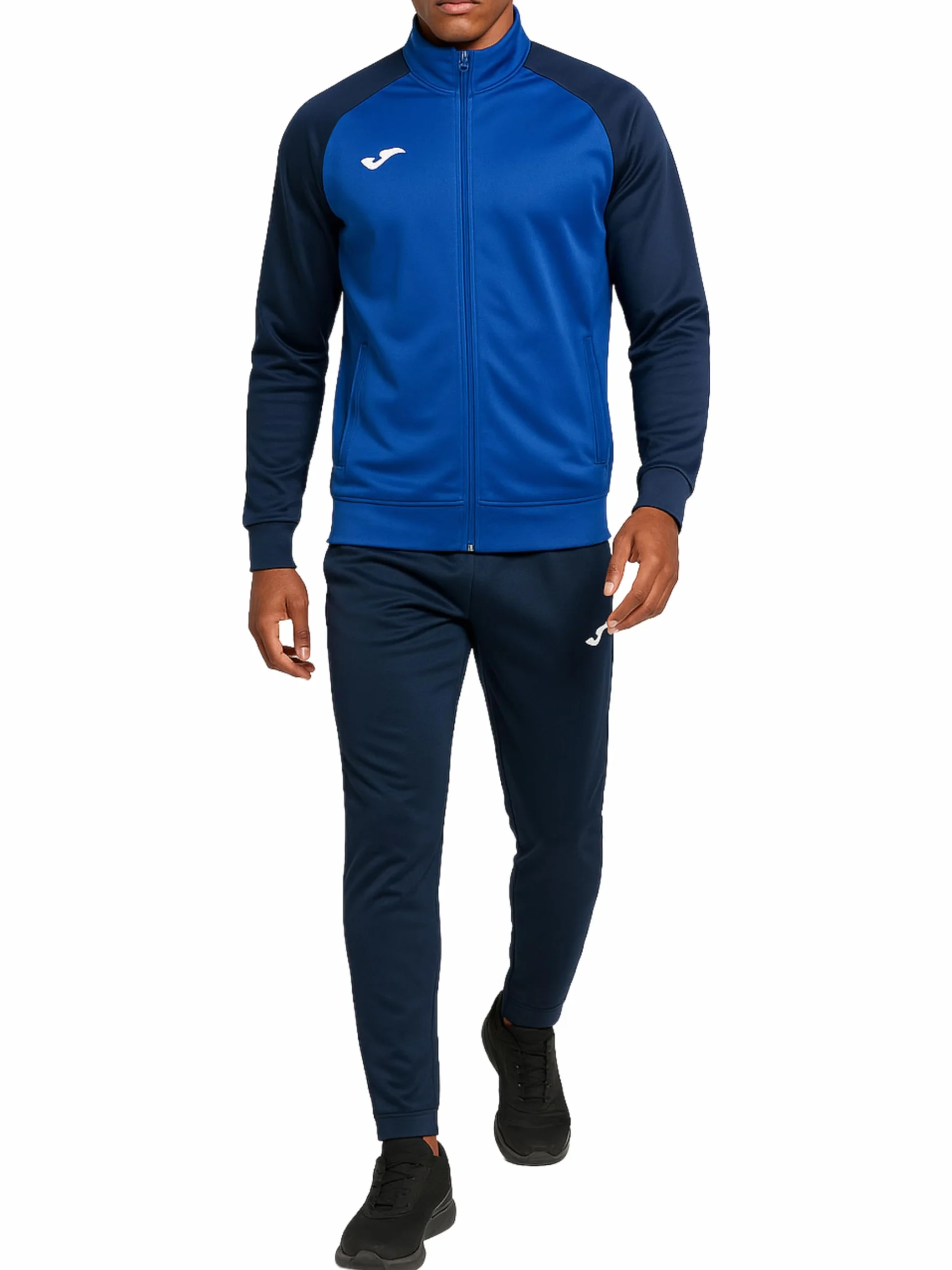 Joma Tuta Sportivo Uomo, 8XS a 3XL - Giacca con Collo Alto, Chiusura con Cerniera e Tasche - Pantaloni con Vita Elastica, Laccio e Fondo a Costine - Academy IV