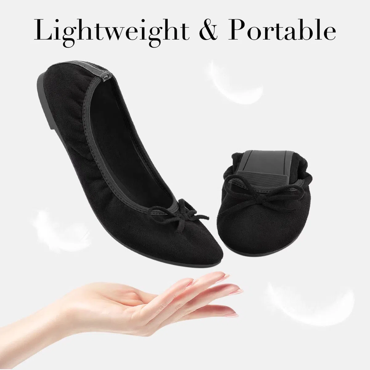 Greatonu Ballerina Donna Ballerine Pieghevoli Scarpe Basse Donna con Suola Flessibile- Perfetto per Matrimoni e Feste
