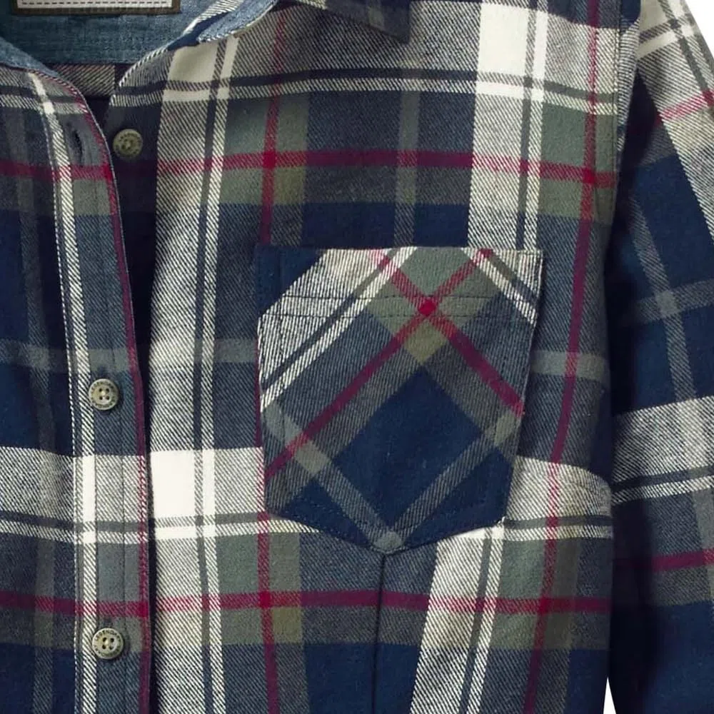 Legendary Whitetails, Camicia da Donna a Maniche Lunghe in Flanella, con Bottoni, 100% Cotone