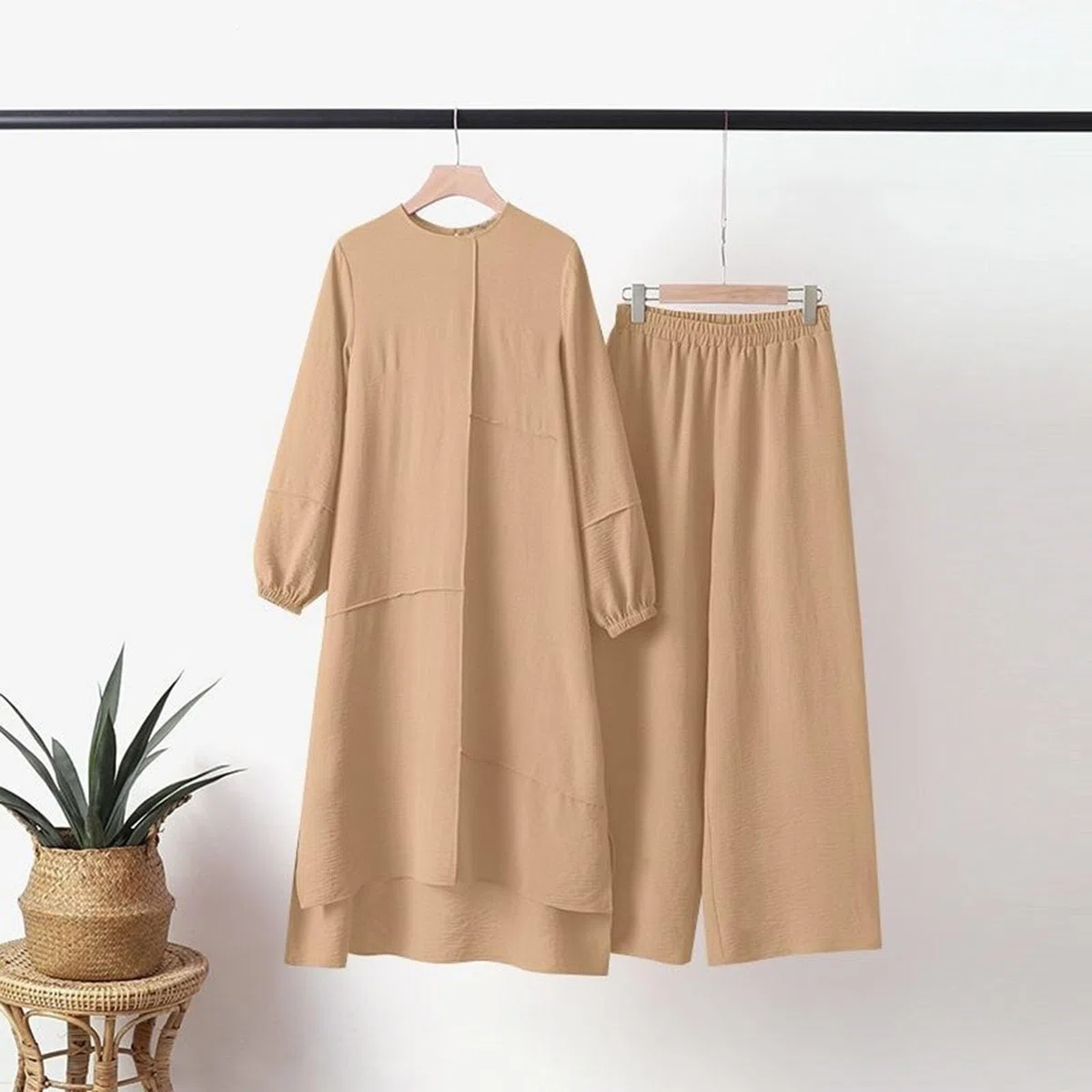 Abiti musulmani da donna 2 divisori Corban Ramadan Abito a maniche lunghe Top Robe E Pantaloni Dubai Turco Medio Oriente Arabo Islamico Abbigliamento da preghiera afgana islamica