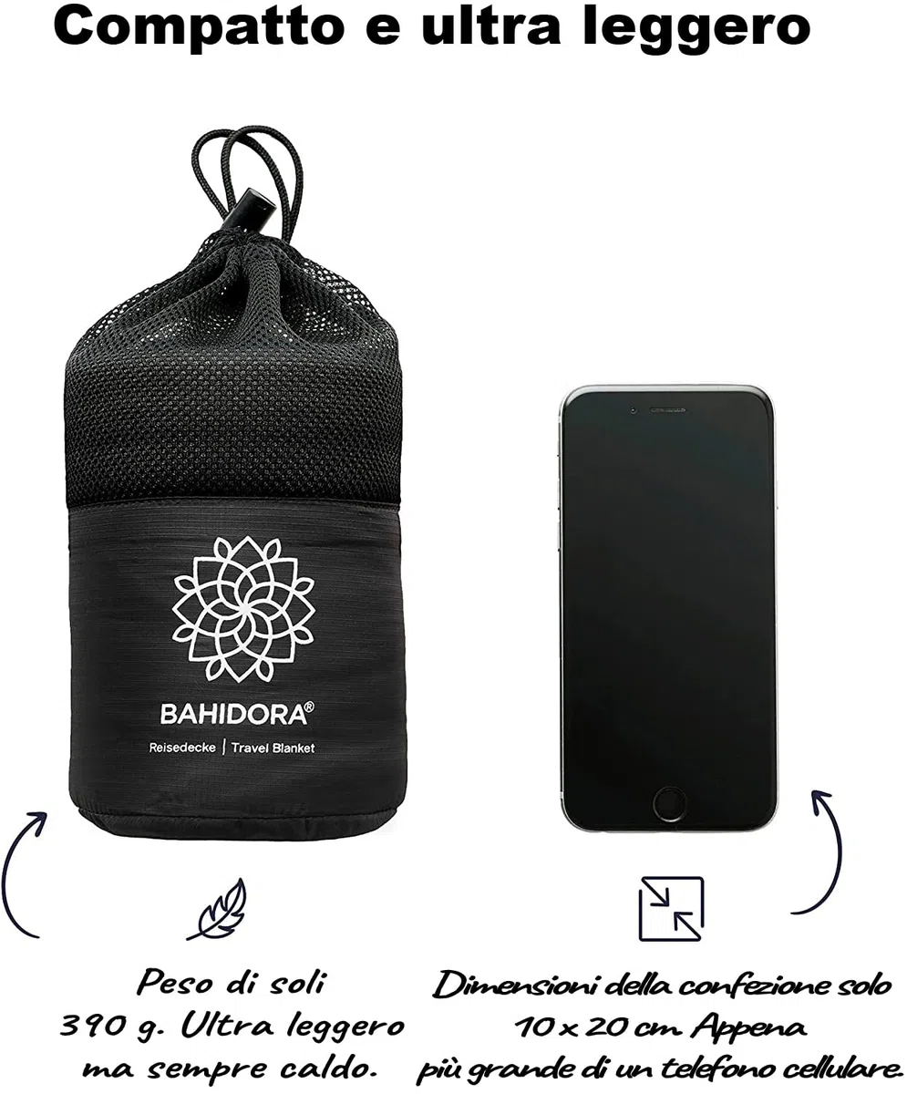 Coperta da viaggio Ultralight Warm 200x150cm. Coperta da campeggio per esterni in materiale Coolmax, ideale come accessorio da viaggio. Confezione piccola, morbida e traspirante