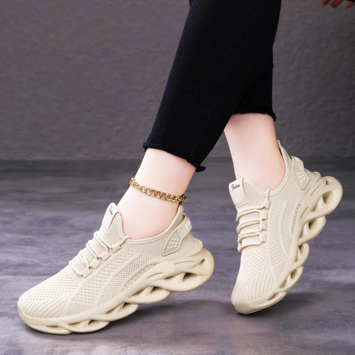 Scarpe Ginnastica Donna Sneakers con Platform in Maglia Traspiranti Leggere Suola Alta Running Scarpe Sportive per Fitness Trekking Antiscivolo Sportive 36-41