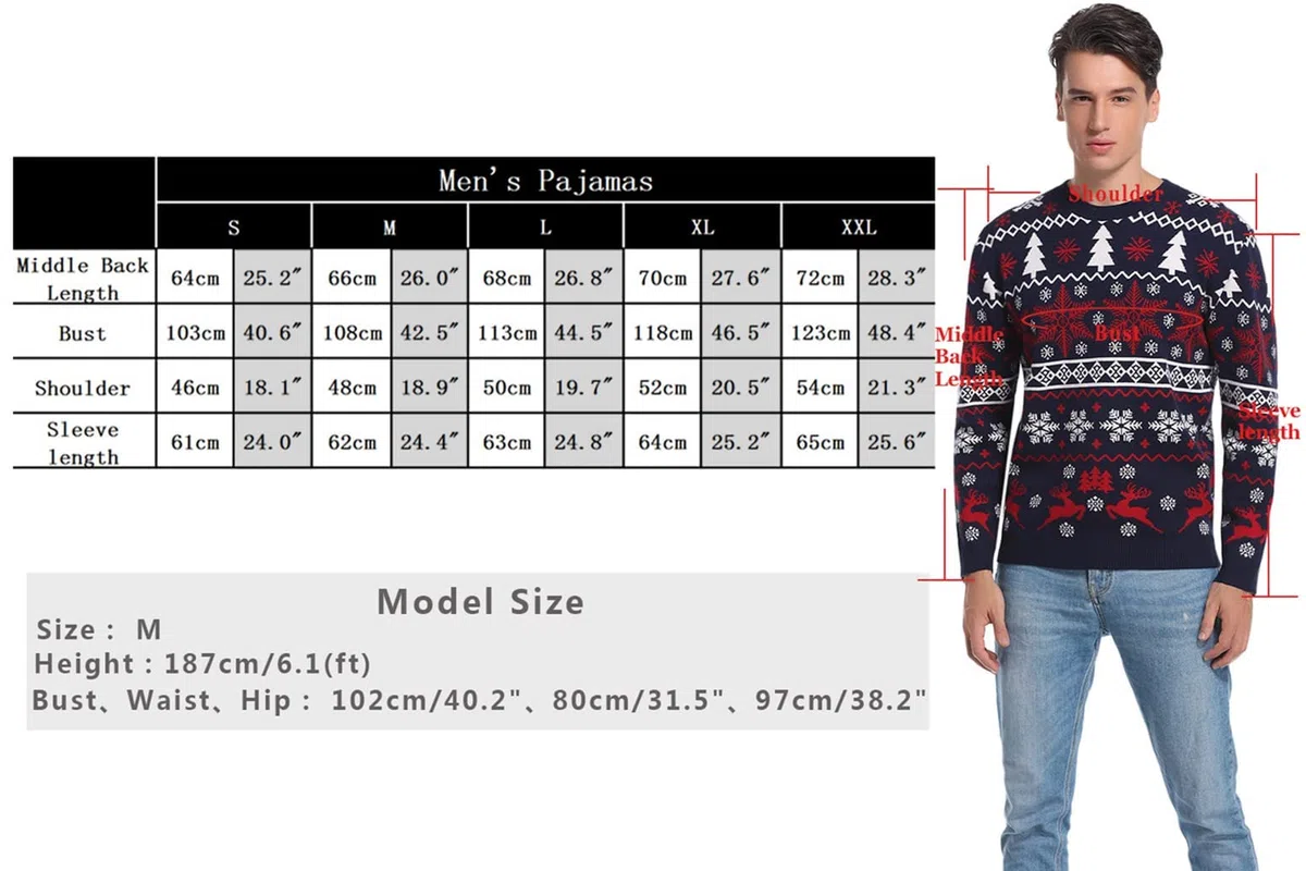 Aseniza Maglione di Natale Donna Uomo Coppia Famiglia Maglione Invernale Caldo Pullover Modello Manica Lunga Fiocco di Neve e Elk