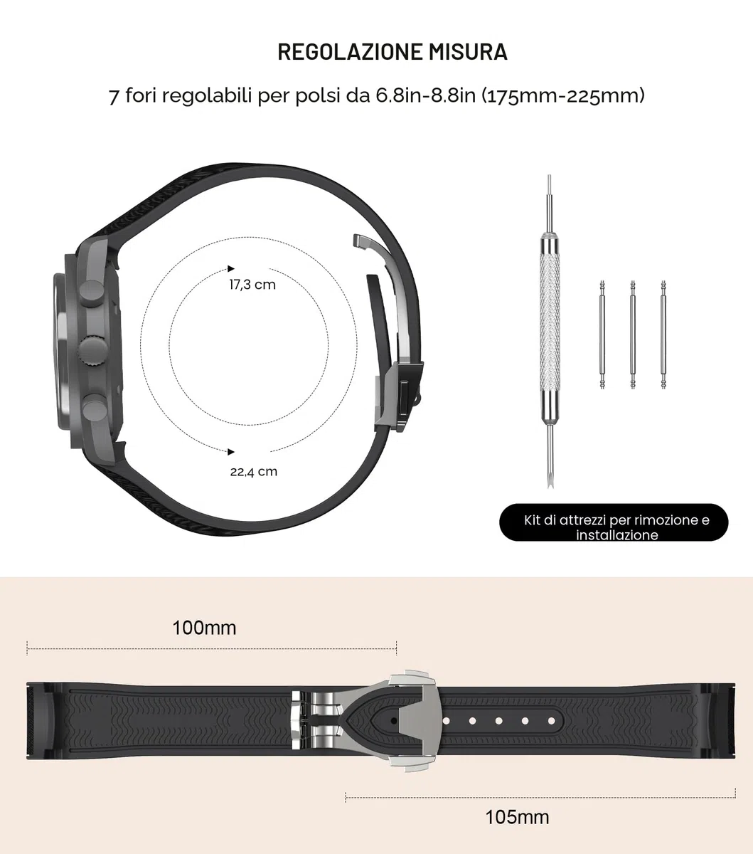 Cinturino per orologio Omega x Swatch MoonSwatch da 20 mm, cinturino pieghevole con fibbia compatibile con Omega X, Swatch Moonswatch Speedmaster, curvo senza spazi vuoti, cinturino di