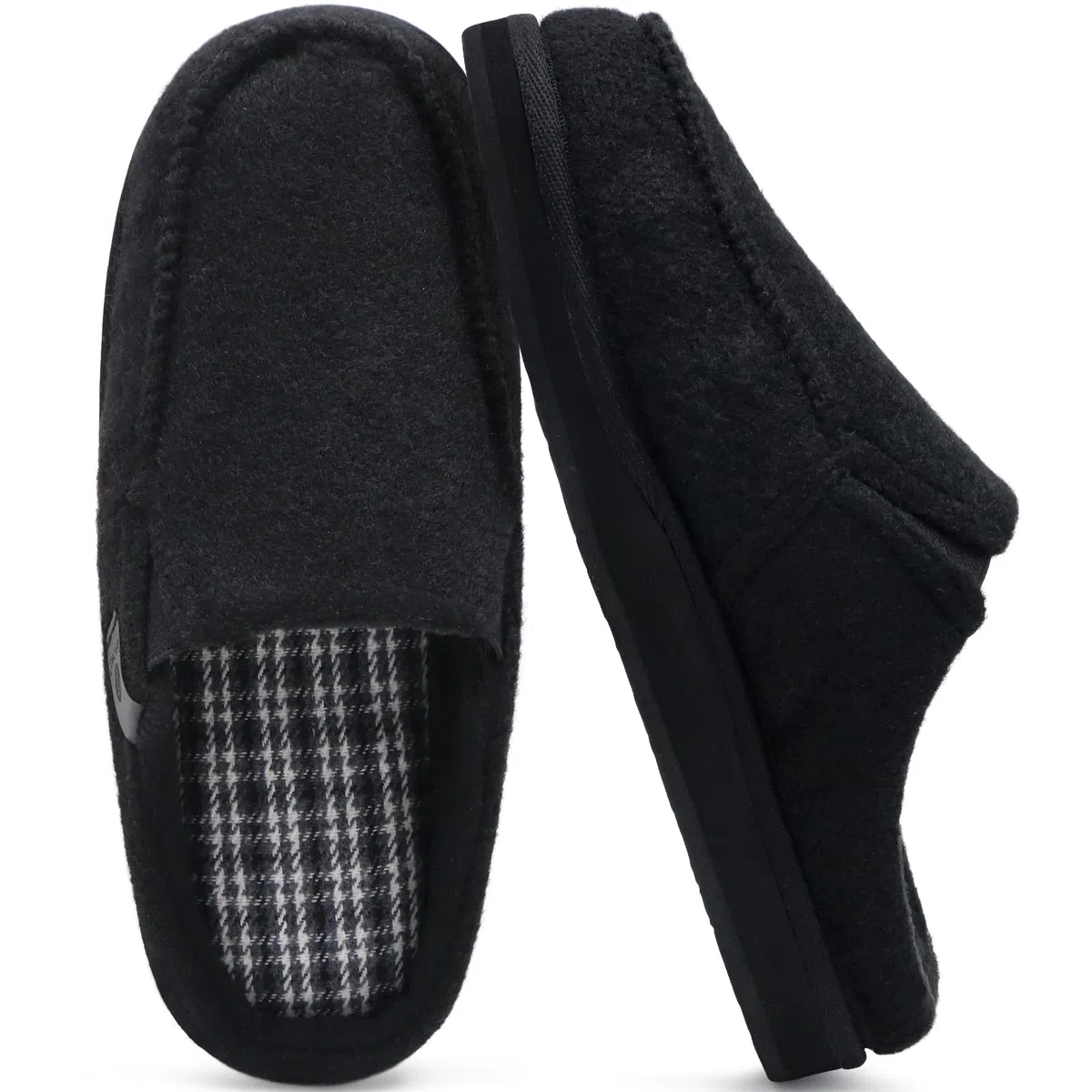 ONCAI Pantofole da Uomo in Comfort Pelo Cotone Strisce Ciabatte da Casa in Lana con Memory Foam Supporto Arco Suola in Gomma Taglia 40-50