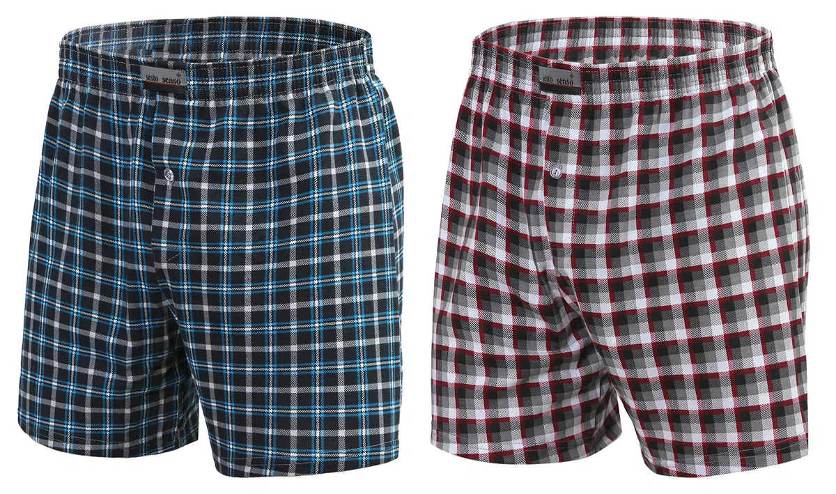 sesto senso Pantaloncini Pigiama Uomo Corti Shorts Cotone Quadri Semplice