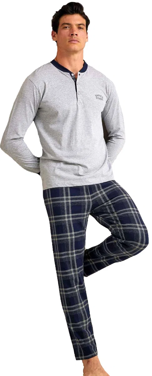 Enrico Coveri Pigiama Uomo Fresco Cotone Jersey Manica Lunga Varie Fantasie
