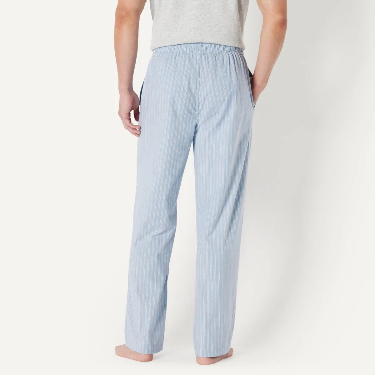 Amazon Essentials Pantaloni Pigiama Lunghi in Popeline di Cotone Elasticizzato Uomo, Confezione da 2