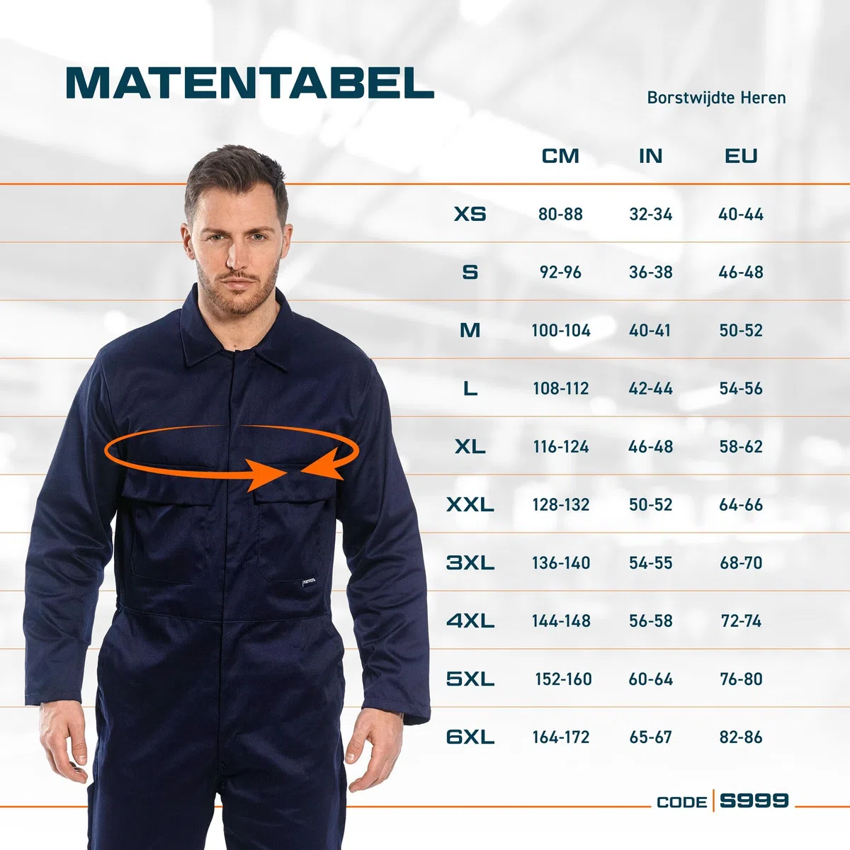 Portwest S999 Tuta Da Lavoro In Policotone Euro Workwear Per Uomo Blu Reale, L