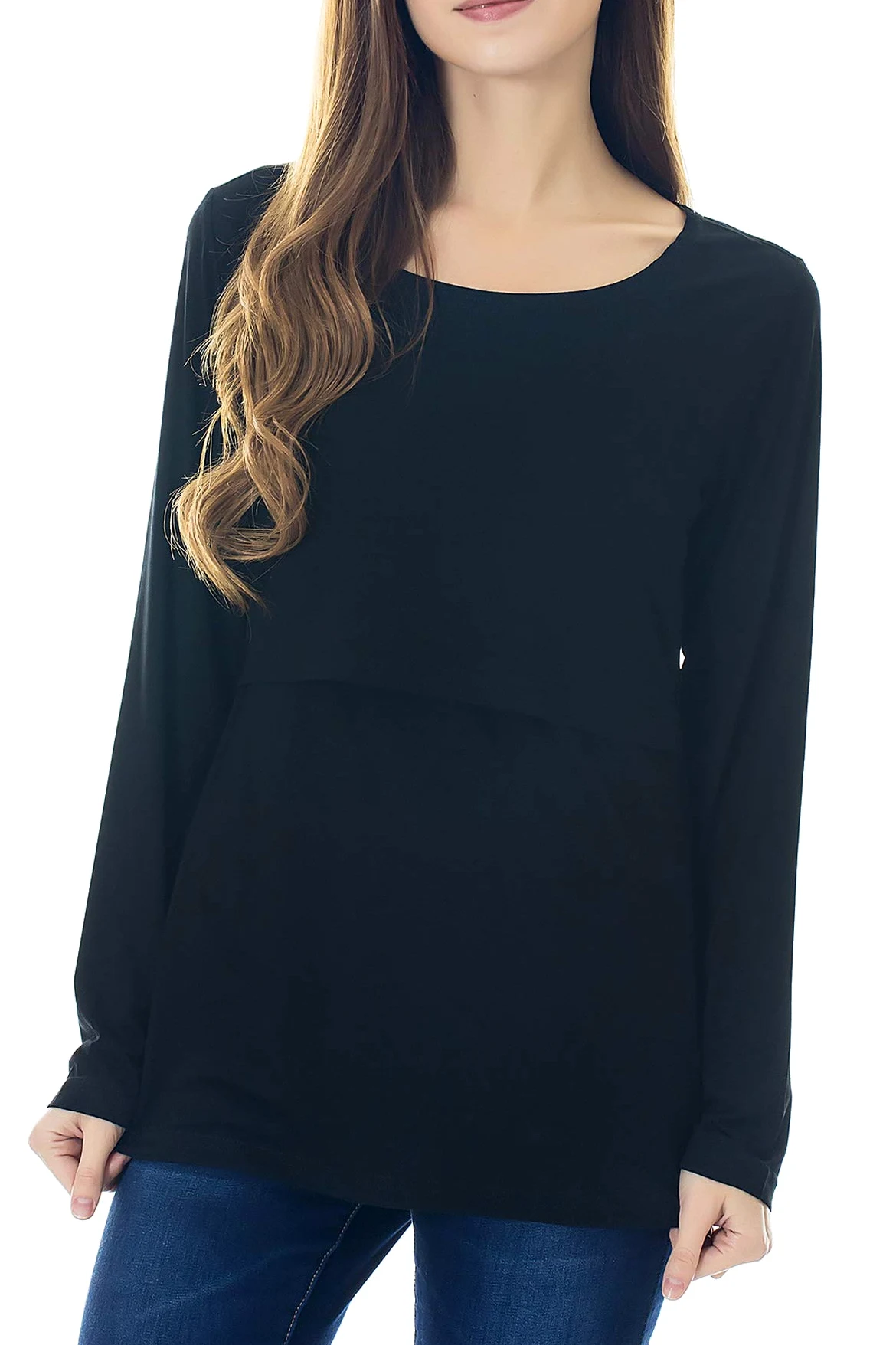 Smallshow Donna Top per Allattamento a Maniche Lunghe 3 Pack