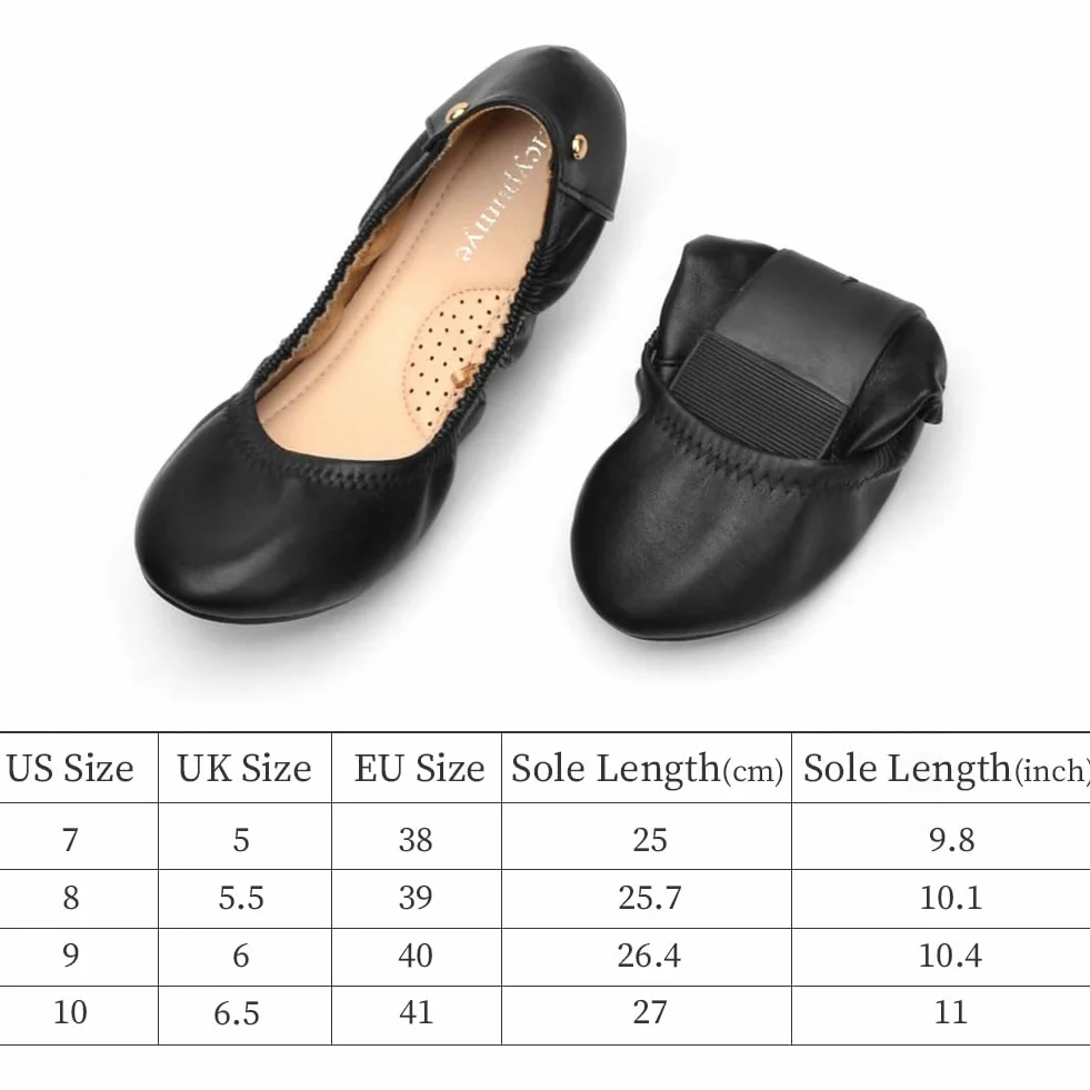 OFFCUP Ballerine Donna, Ballerine Scarpe Basse, Ballerine Scarpe Basse Classiche, Scarpe da Ballo da Donna in Vera Pelle, Scarpe Pieghevoli, comode, semplici, Versatili e alla Moda