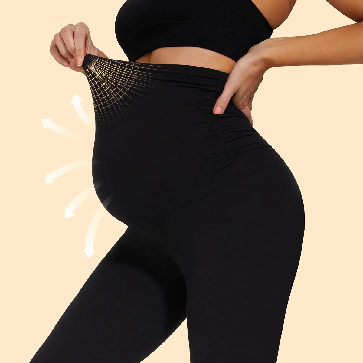 HIPOWER Leggings termici per gravidanza, da donna, a vita alta, caldi, per gravidanza, yoga