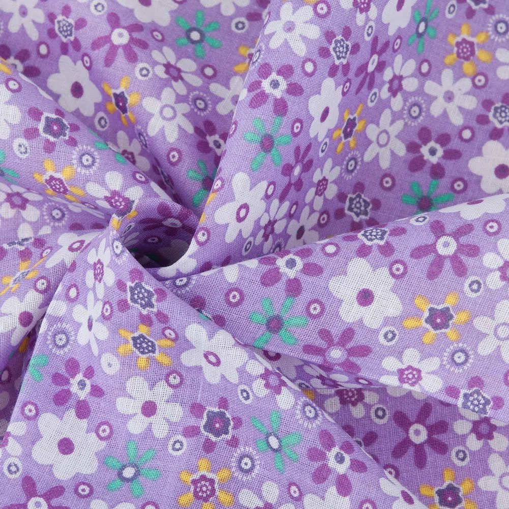 HOULIFE Fazzoletti da donna con fiori in puro cotone viola, per uso quotidiano, 5/10 pezzi, 36 x 36 cm, regalo per la festa della mamma