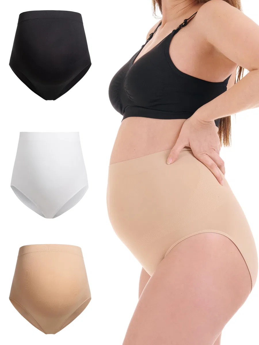Herzmutter Mutande Premaman Oeko Tex 100 - Mutandine Maternitá- Senza Cuciture - Gravidanza - Slip maternità - Extra Morbido-Elastico-Comodo- 5830