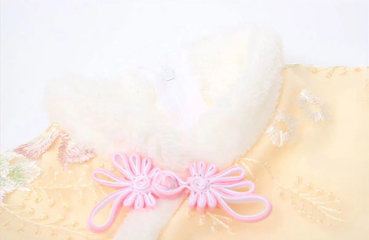 Bambino bambini bambino bambino fata canapa pile foderato caldo cappotto giacca top per Capodanno cinese principessa tulle gonne ricamo tang tuta prestazioni costumi abito 128