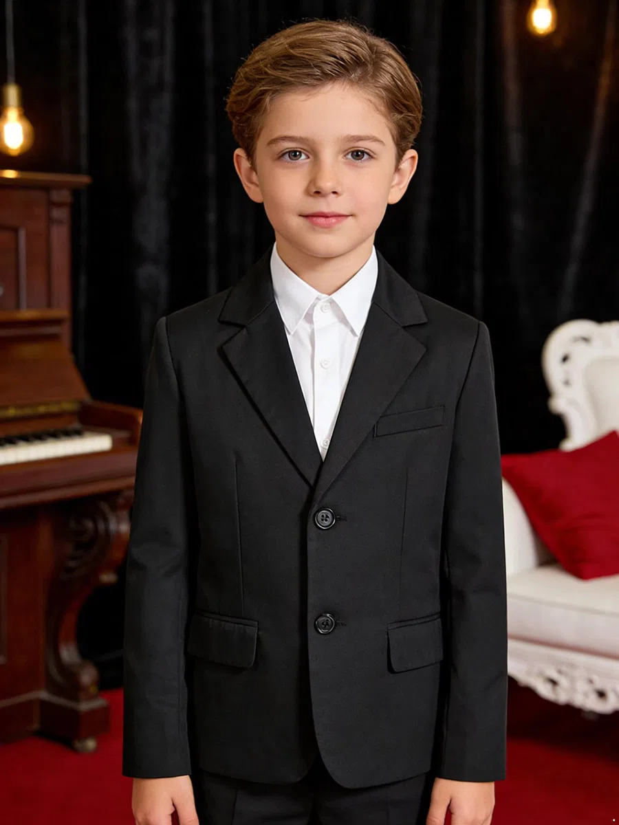 Giacca Ragazzi Blazer di Risvolti Uniforme da Natalizia Taglio Giacca Elegante Suit per Bambini Performance Carnevale Festa Matrimonio Blazer da Sfilata