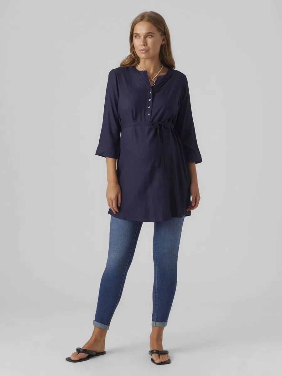 Mamalicious Mlmercy 3/4 Woven Tunic Noos Eco A. Camicetta Lunga Donna (Pacco da 1)