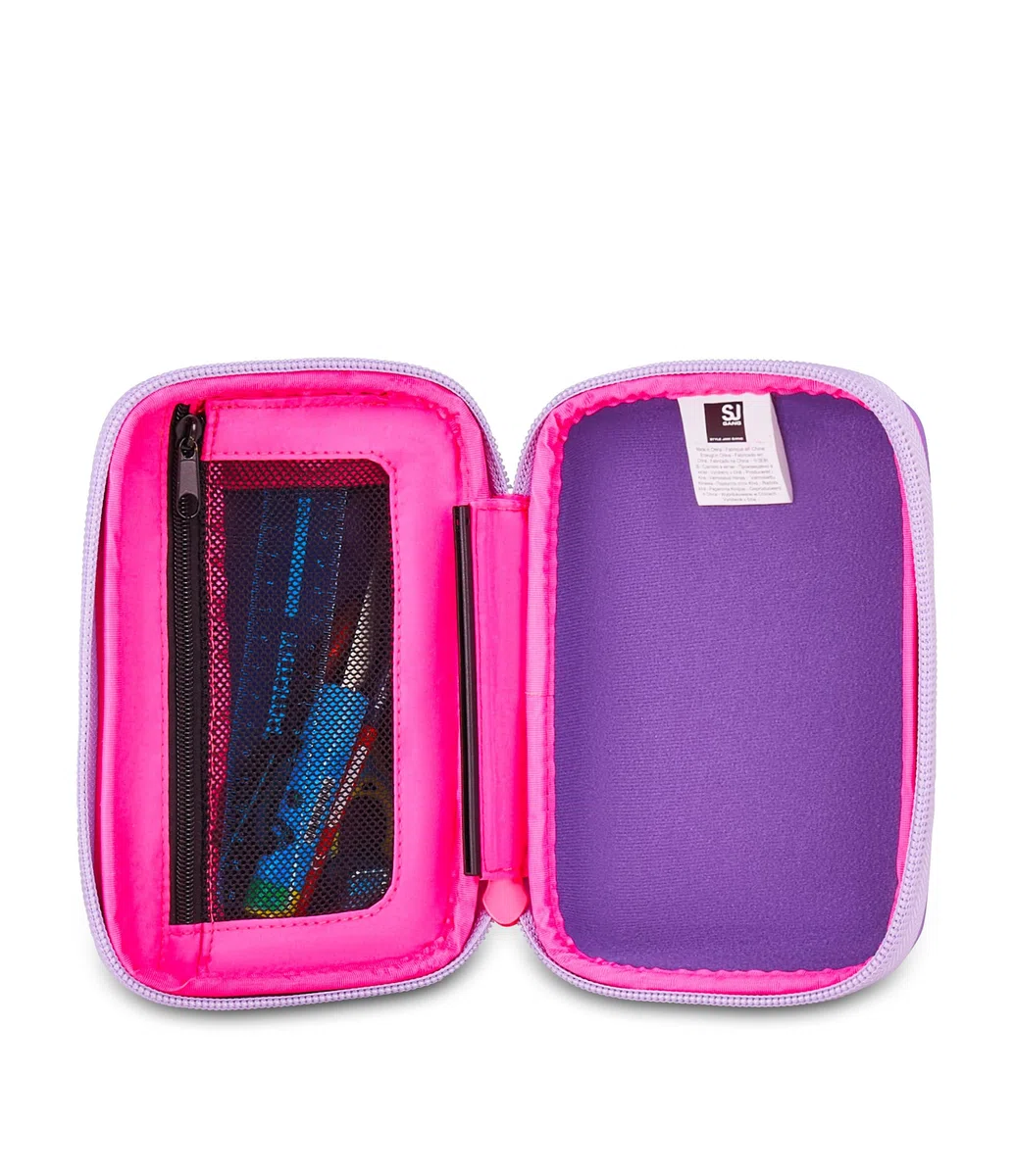 SJ GANG STYLE JAM GANG Astuccio Scuola Speed Pad, Rosa, Portapenne Mono Scomparto con Plance Amovibili, Completo Di Penne, Matite, Colori, Accessori Zaino, Scuola Elementare, Bambina