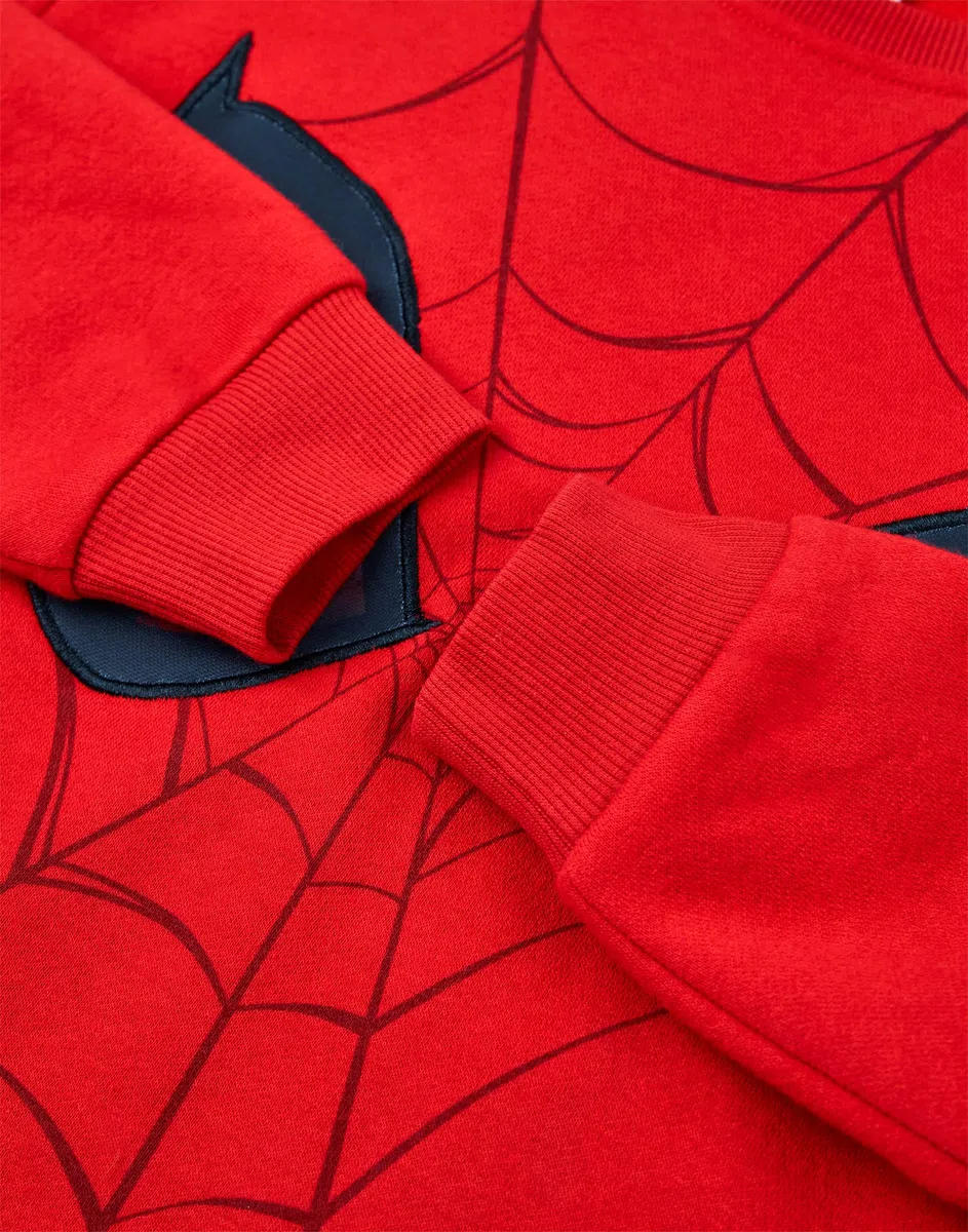 Marvel Spiderman Felpa Bambino | Maglione Girocollo con Grafica Supereroe per Bambini in Rosso | Regalo di Merchandising di Arte del Personaggio del Fumetto
