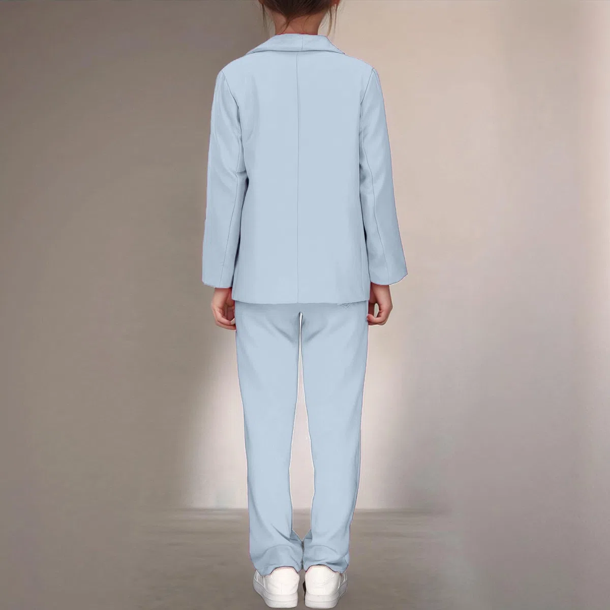 2 pezzi abiti da ragazza a maniche lunghe blazer con pantaloni giacche da ragazza giacca formale aperto davanti per bambini blazer tinta unita risvolto vestito casual scuola festa festival prom blazer
