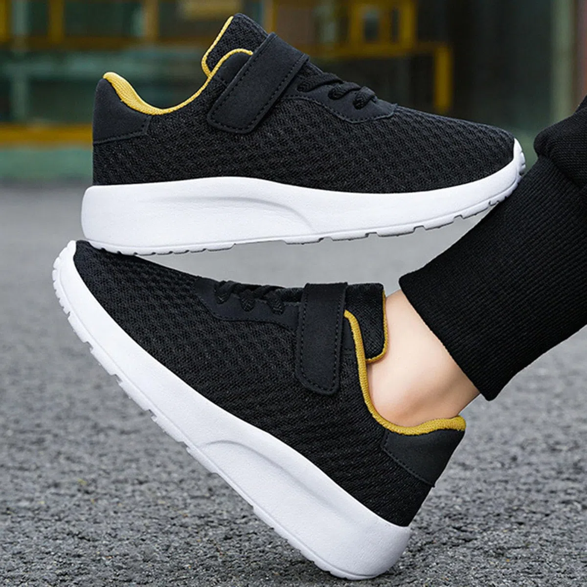 Scarpe Trekking Bambino Ragazzo Ragazza 28-40 EU con Ammortizzata e Rete Traspiranti, Strappo Chiusura Sneaker Slip On Comodi Casual Leggeri da Ginnastica Basket per Montagna Tennis